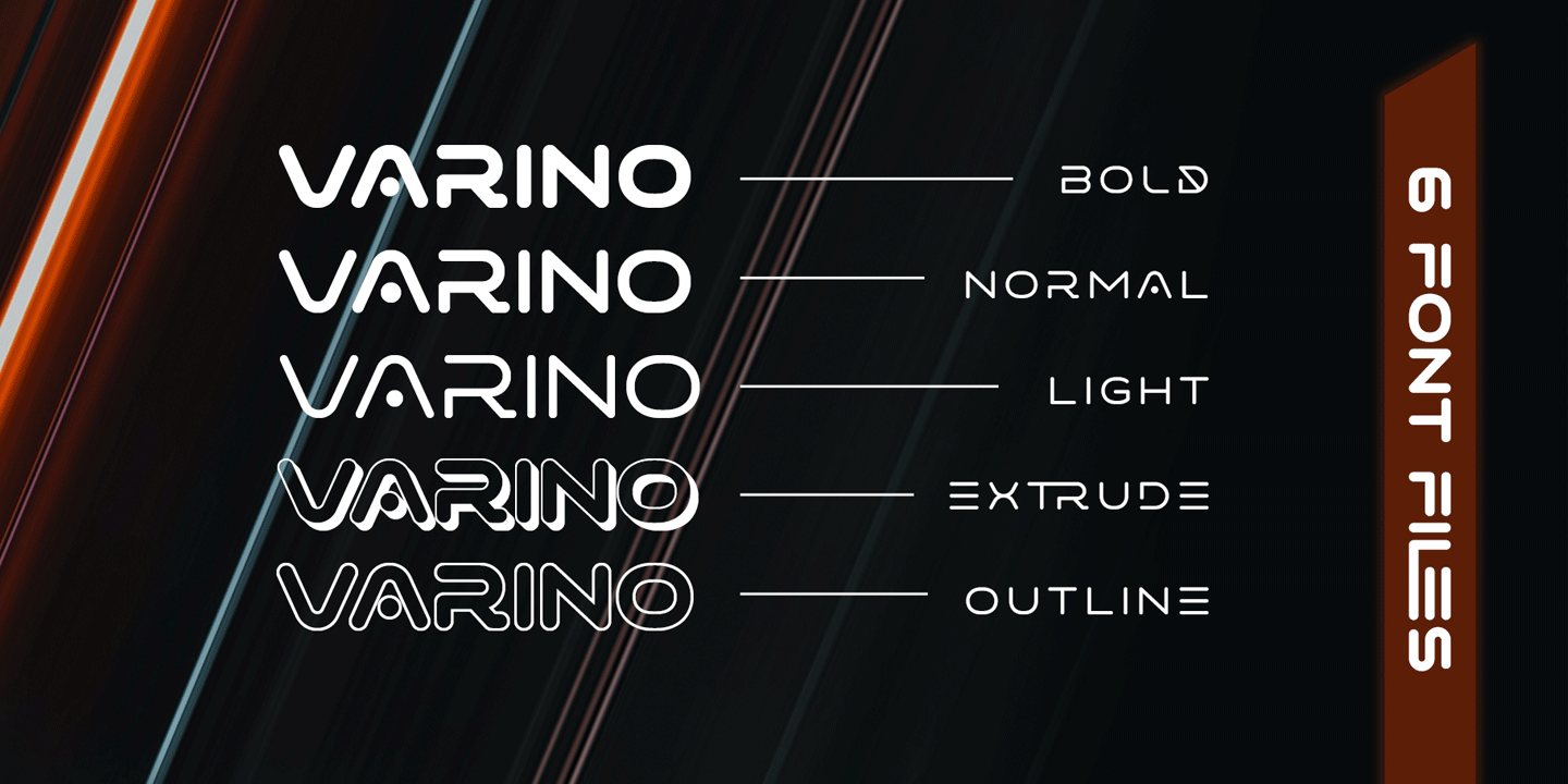 Пример шрифта Varino Extrude